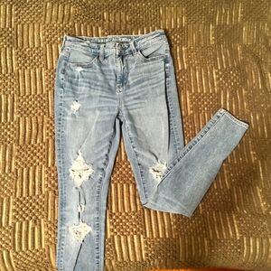 Lightwash America eagle ripped jeans